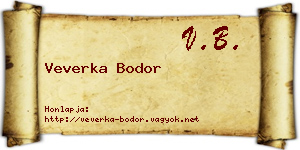 Veverka Bodor névjegykártya